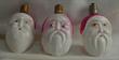 Figural vintage Santa faces, milk glass 2 sided lamps set of 3
